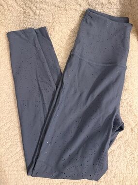 Beyond Yoga Slate Blue High-Waist Leggings with Speckled Detail